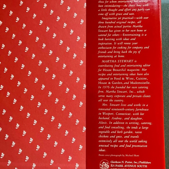 Vtg 1982 Entertaining by Martha Stewart Hardcover w/Dust Jacket - Picture 5 of 6
